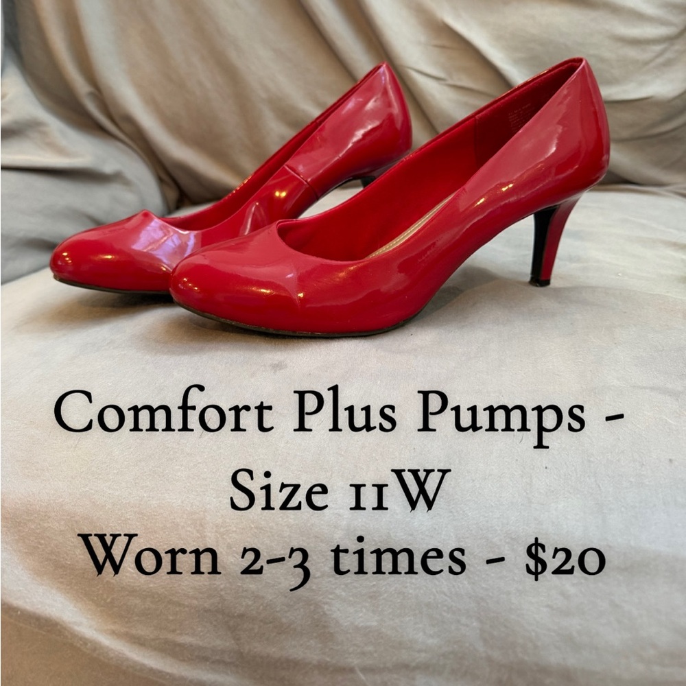 Comfort Plus by Predictions Glossy Red Heels